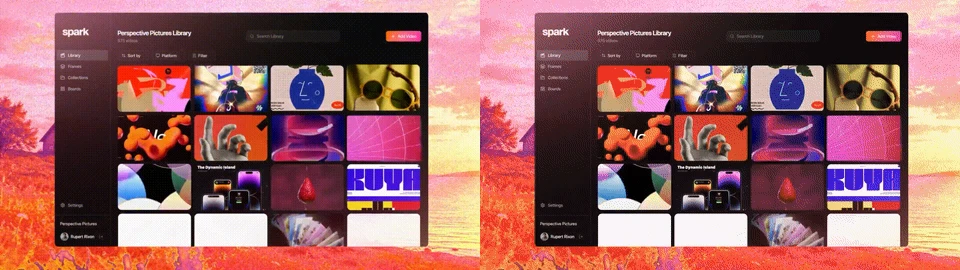 The same frame as a GIF: default palette on the left, two-pass palette on the right