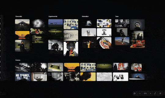 Zooming into a Spark board and panning across its references